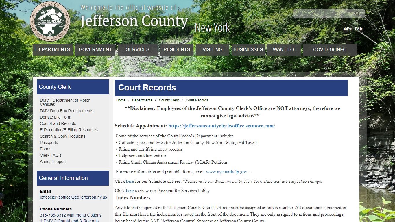 Welcome to Jefferson County, New York - Court Records